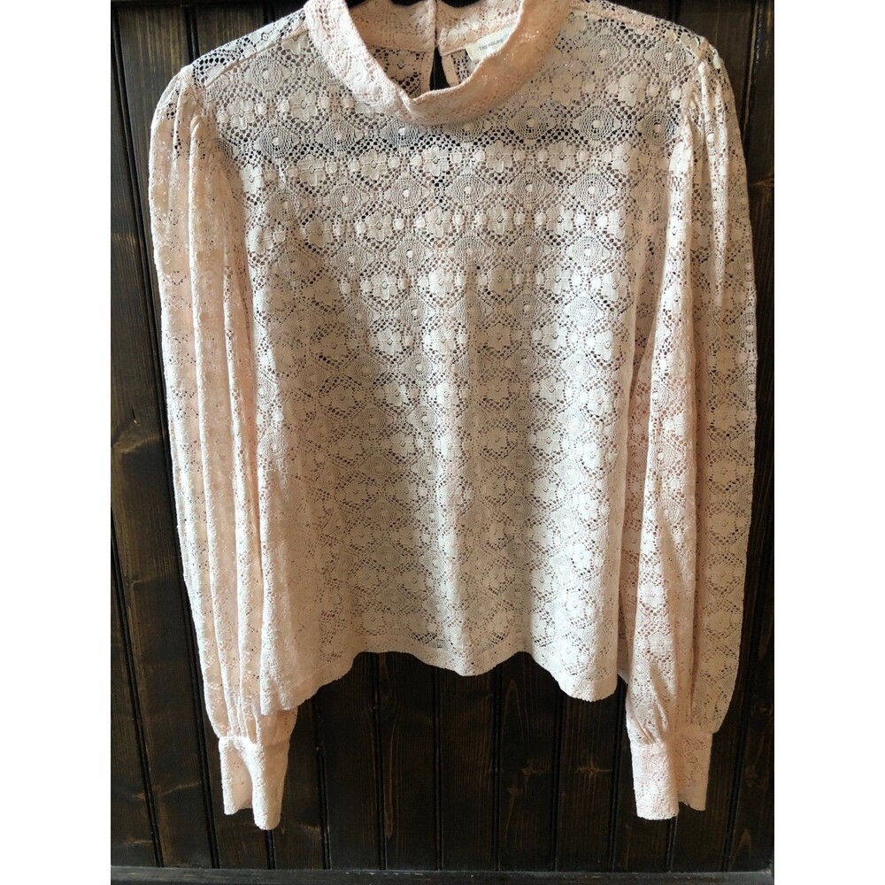 Pink lace high neck top Treasure & Bond XL
